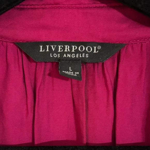 Liverpool Fuchsia Button-Up Blouse - Picture 2 of 5